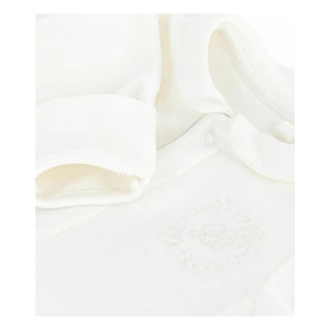 Petit Bateau - Pijama de algodón orgánico con logo bordado | Blanco