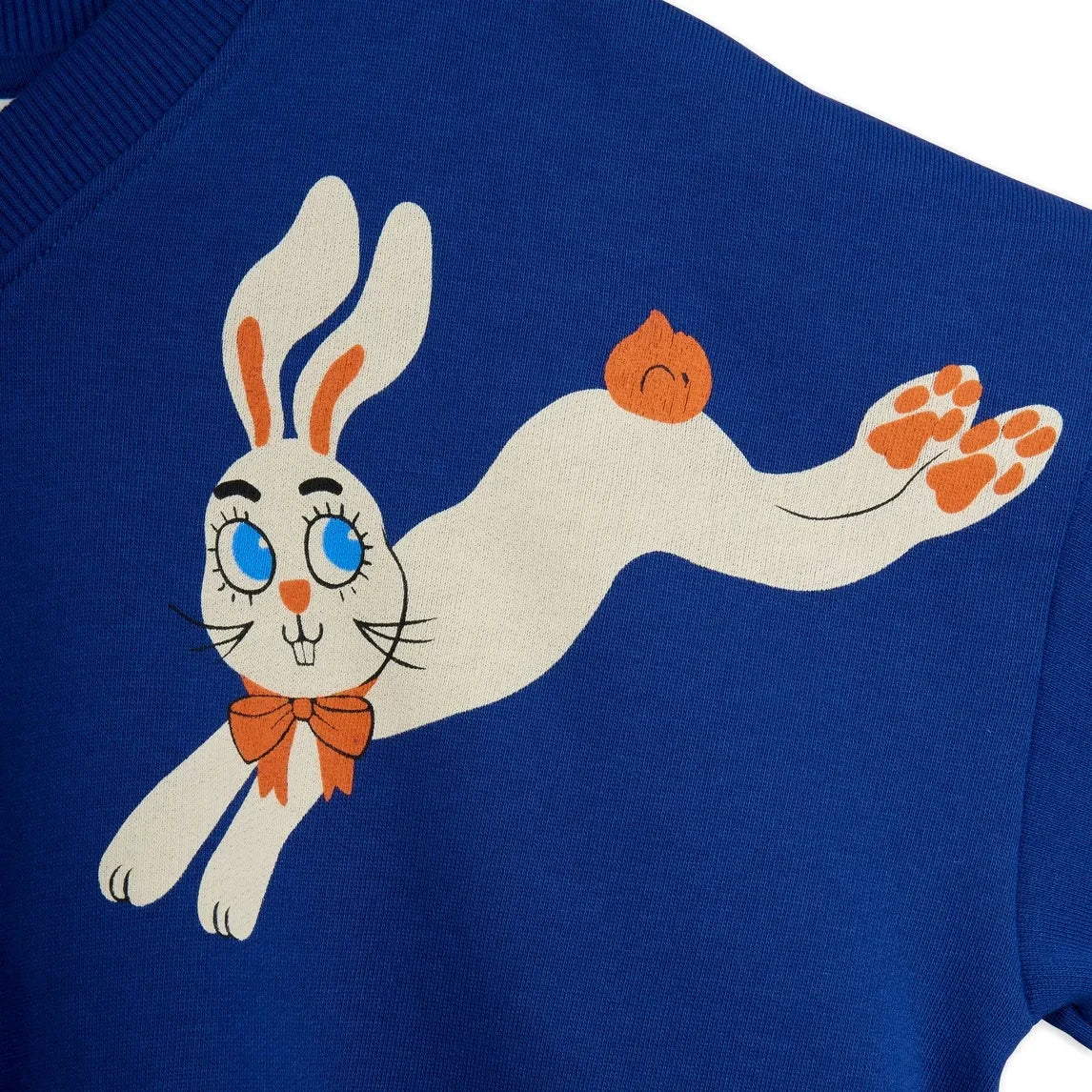 Mini Rodini - V-Ausschnitt-Sweatshirt Rabbits Bio-Baumwolle | Blau