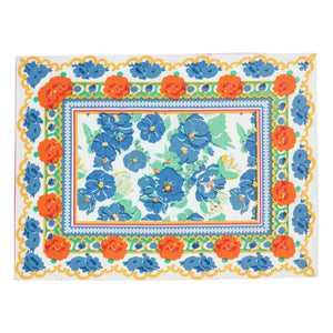 Lucas du Tertre - Blue Floral American Table Runner