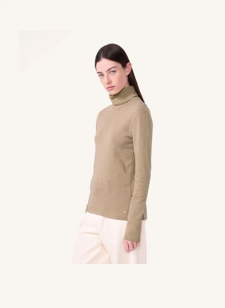 Petit Bateau - Düz balıkçı yaka | Heather beige
