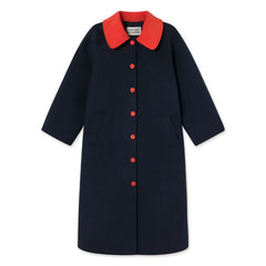 The Tiny Big Sister - Long Wool Coat | Navy