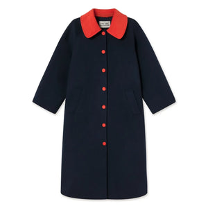 The Tiny Big Sister - Long Wool Coat | Navy
