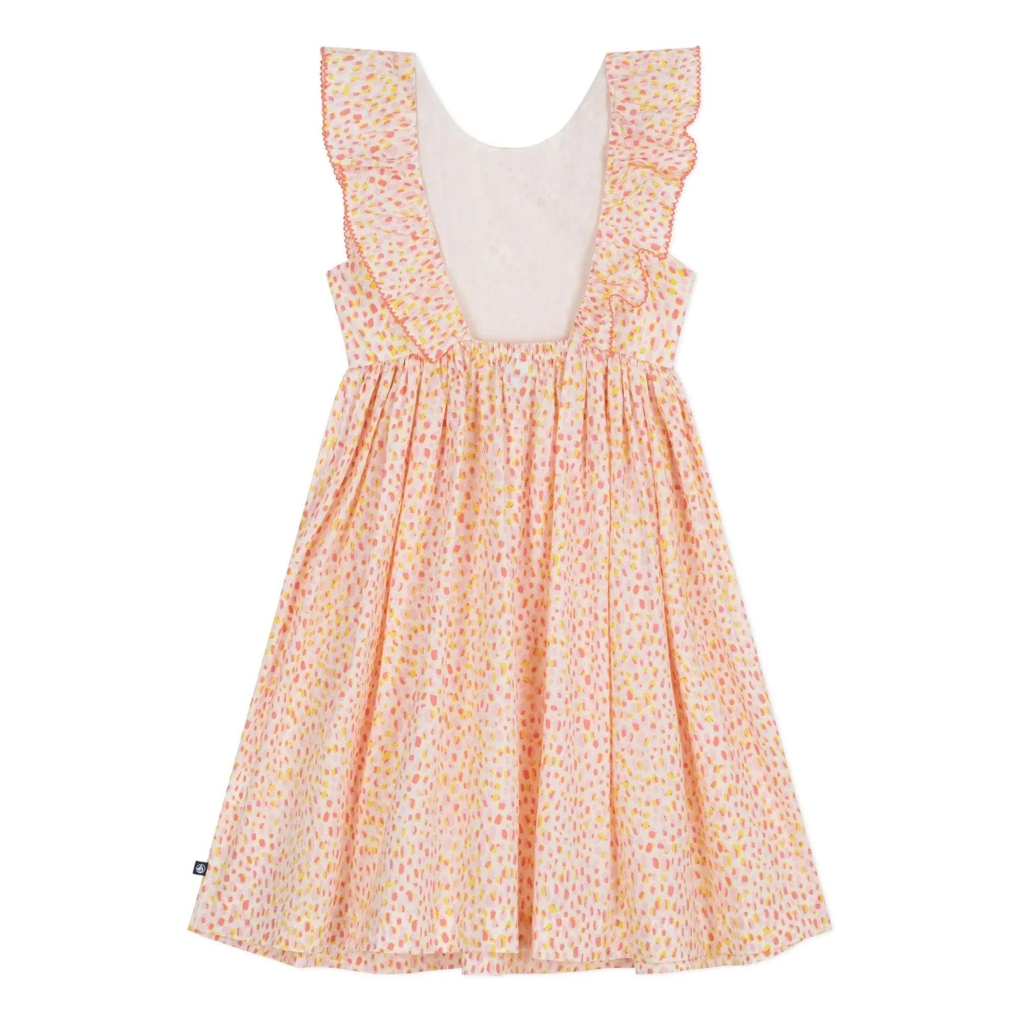 Petit Bateau - Organik Pamuk Poplin Puantiyeli Elbise | Coral