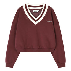 Cos I Said So - Organik pamuklu V yaka sweatshirt | Bordo