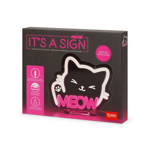 Legami - Mini Neon-Effect LED Sign - It's a Sign Mini - Kitty
