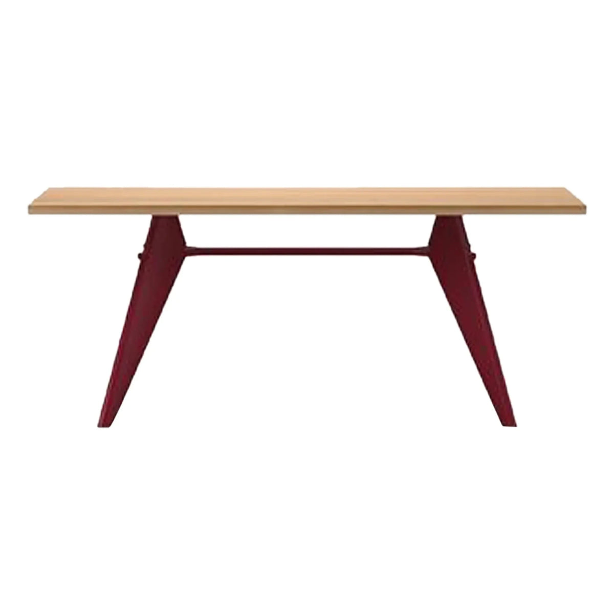 Vitra - EM Table - Japanese Red Pedestal - Jean Prouvé, 1950 | Oak