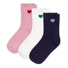 Petit Bateau - Calcetines de corazón | Rosa