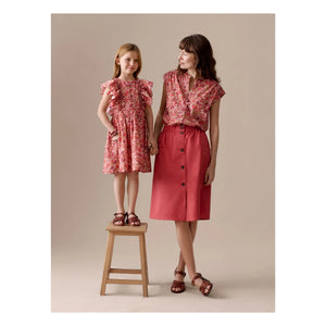 Bonpoint - Lizzy Fleurie Kleid aus Bio-Baumwolle | Dusty Pink