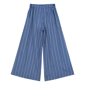 Tangerine – Gestreifte Hose mit weitem Bein | Blau