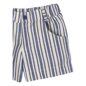 Fabula - Pantalones Cortos Anchos de Rayas | Azul Claro