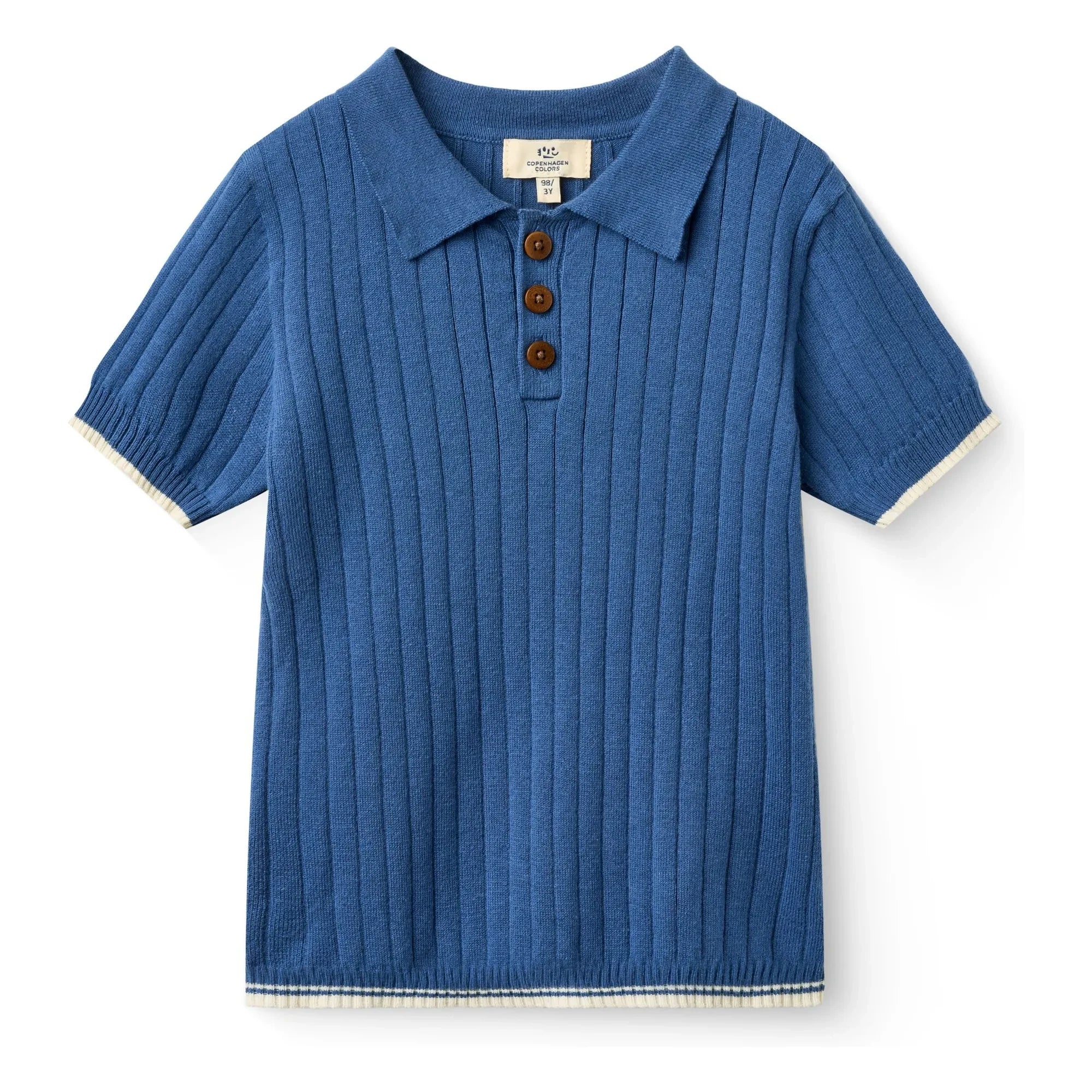 Copenhagen Colors - Fitilli organik pamuk polo tişört | Indigo