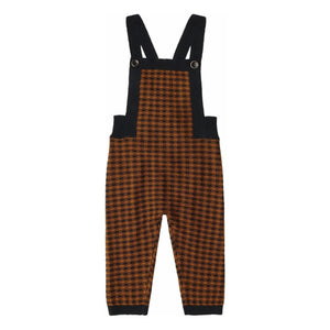 FUB - Merinowolle Fischgrät-Latzhose | Marineblau