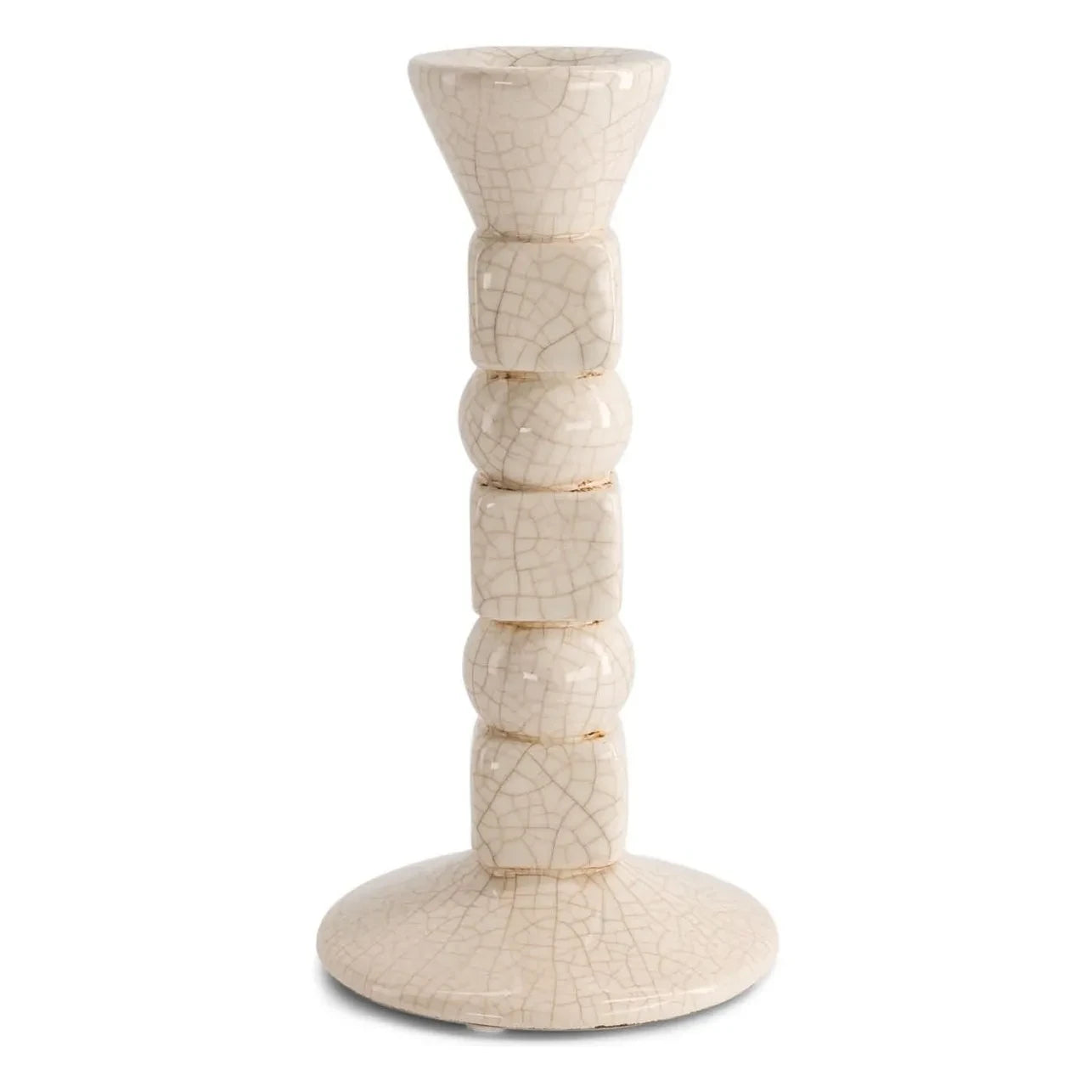 The Socialite Family - Crackled Ceramic Anna Small Candle Holder | Cream