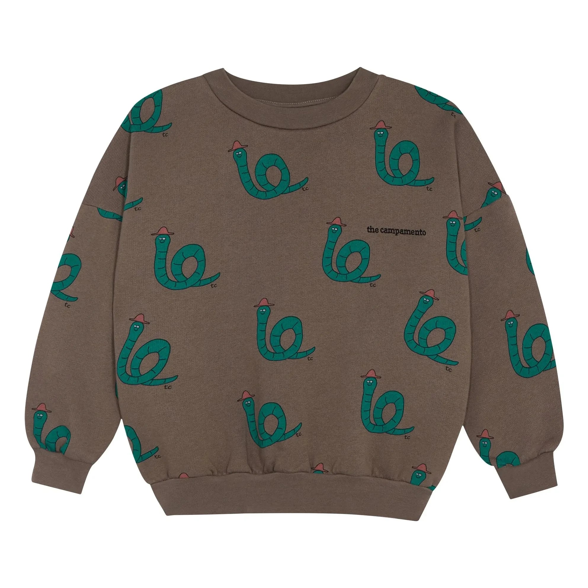 The Campamento - Yılan Desenli Sweatshirt | Kahverengi