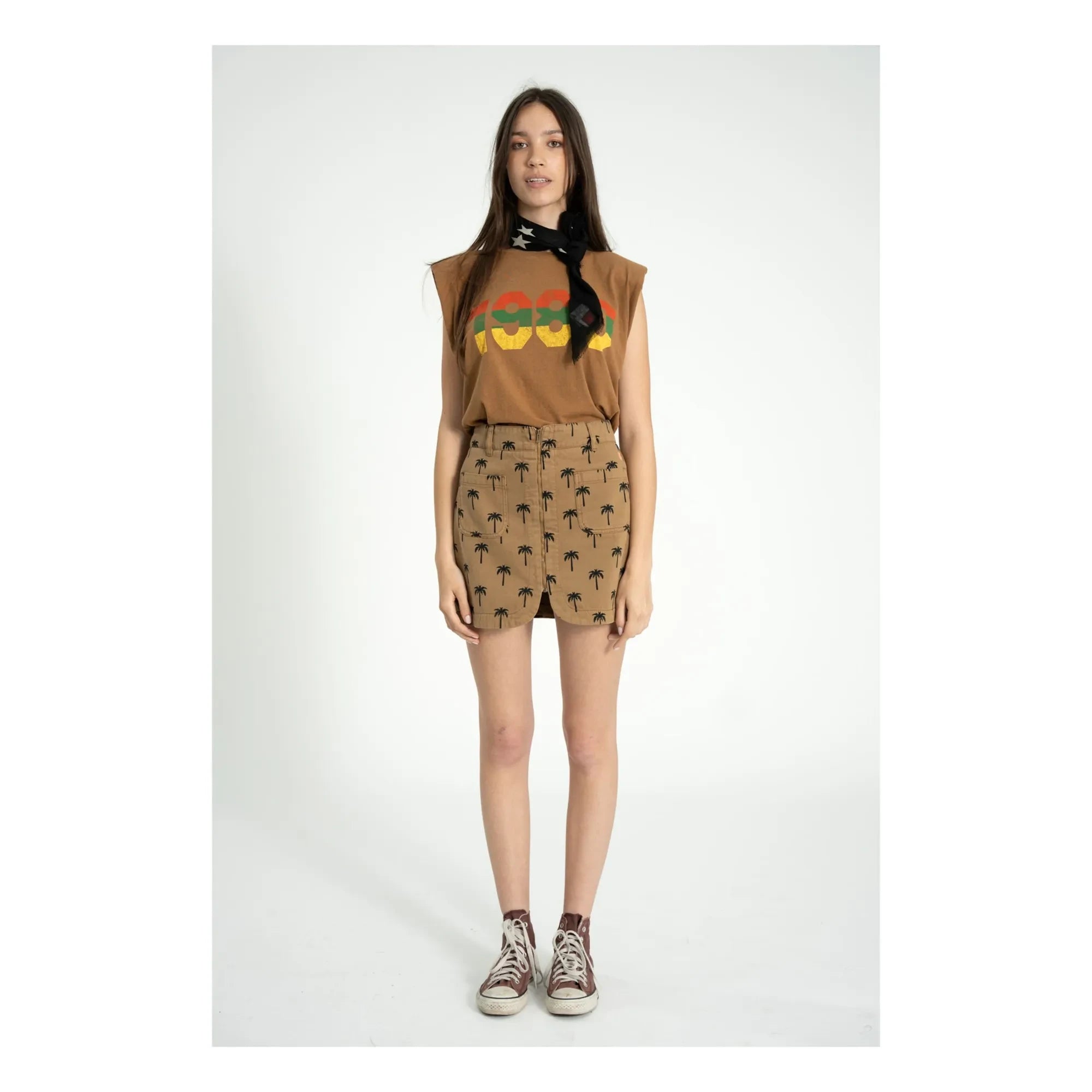 Sisters Department - Alicia Schulterklappen Leinen und Baumwollshirt | Braun