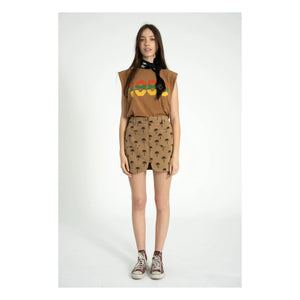 Sisters Department - Alicia Schulterklappen Leinen und Baumwollshirt | Braun