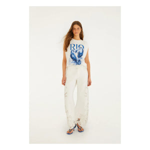 Farm Rio - Rio Epaulet T-Shirt | Weiß