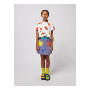 Bobo Choses - Color Block Organic Cotton Skirt | Blue