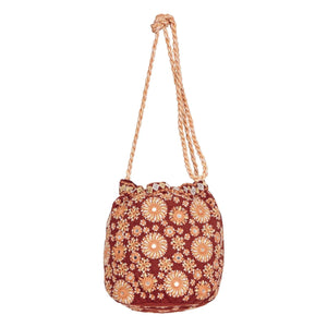 M.A.B.E. - Suri Bestickte Tasche | Rostfarben