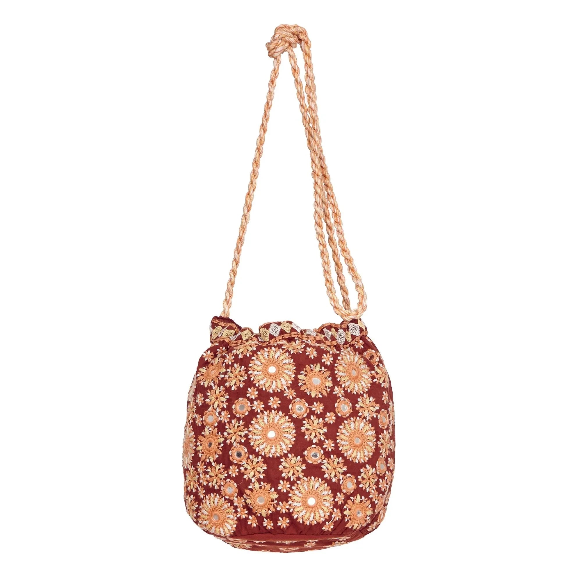M.A.B.E. - Suri Bestickte Tasche | Rostfarben