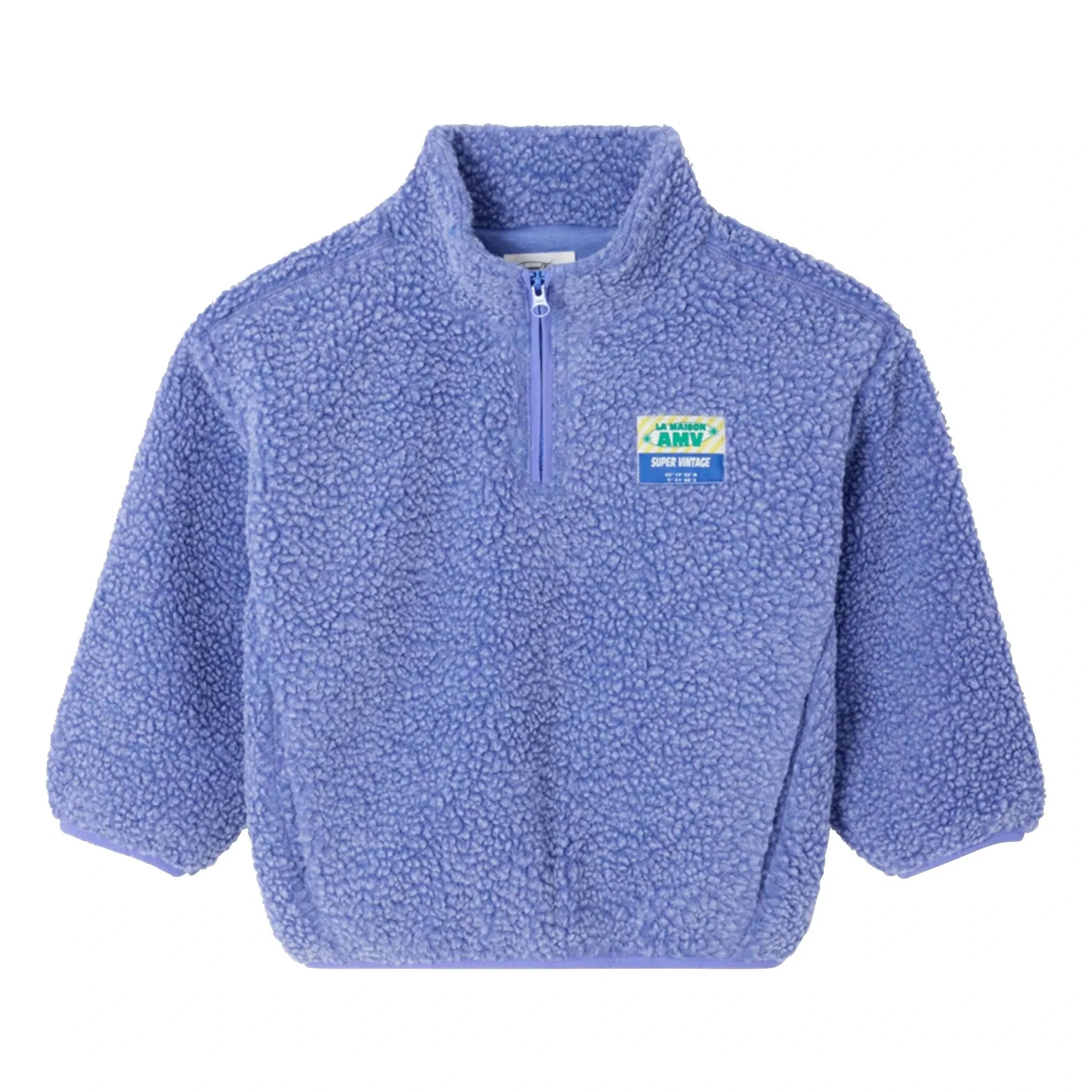 American Vintage - Hoktown Geri Dönüştürülmüş Elyaf Sherpa Yarım Fermuarlı Sweat Üstü | Mor