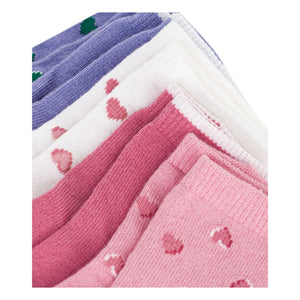 Petit Bateau - Calcetines Corazón Pack de 5 | Morado