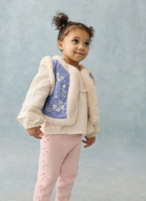 Louise Misha - Gilet in pelliccia sintetica in cotone biologico Librana | Blu