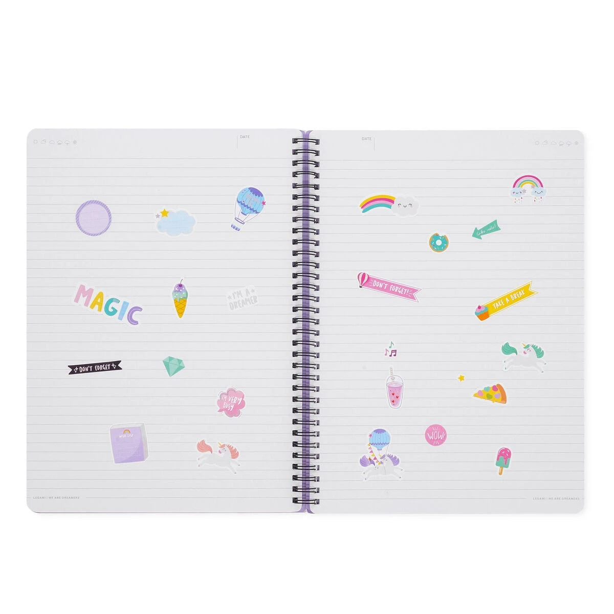 Legami - A4 Lined Notebook with Illustrated Hard Cover - Unicorn - Spiral-Bound