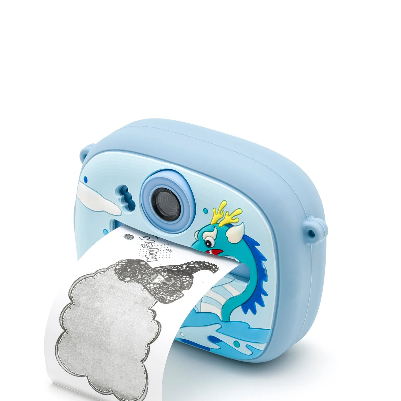 iPixi - Alegre dragón cámara de fotos instantánea azul para niños