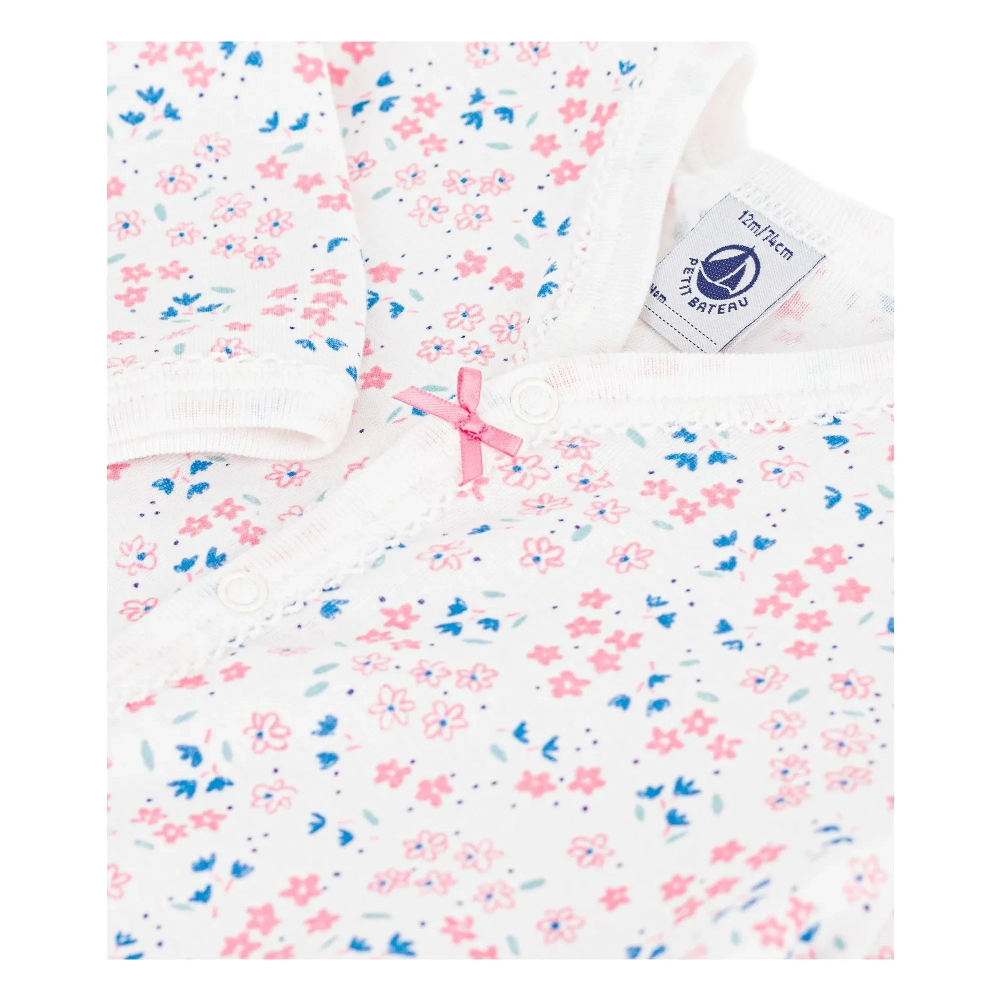 Petit Bateau - Dors Bien Fleuri pijama | Beyaz