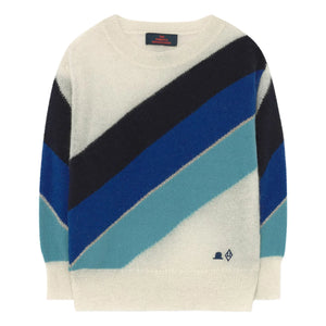 The Animals Observatory - Gestreifter Pullover aus Mohair und Alpakawolle | Blau