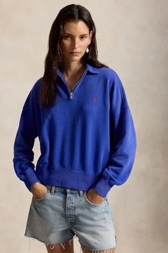 Polo Ralph Lauren kadın pamuklu fermuarlı sweatshirt