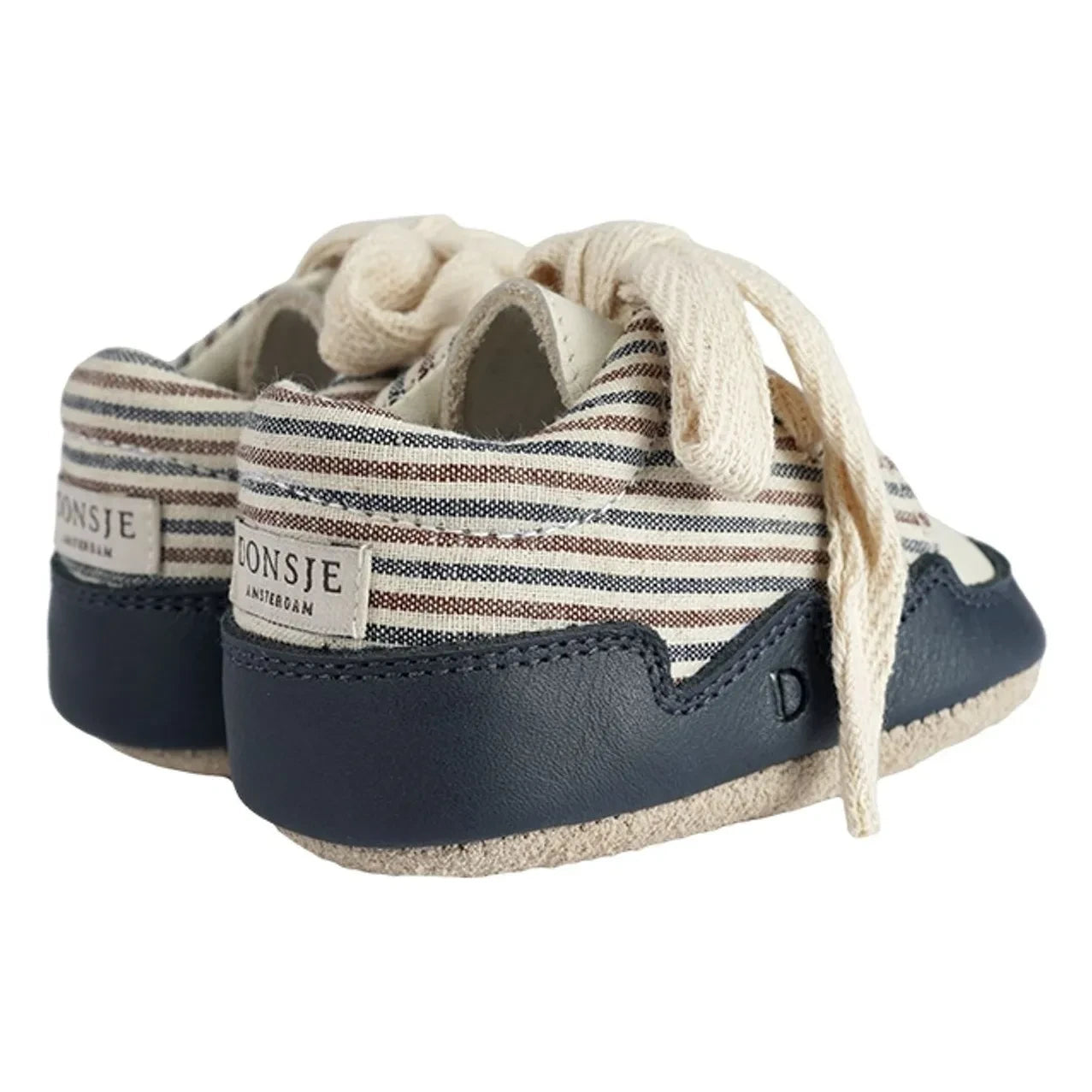 Donsje - Pluksel Çizgili Sneakers | Gece mavisi
