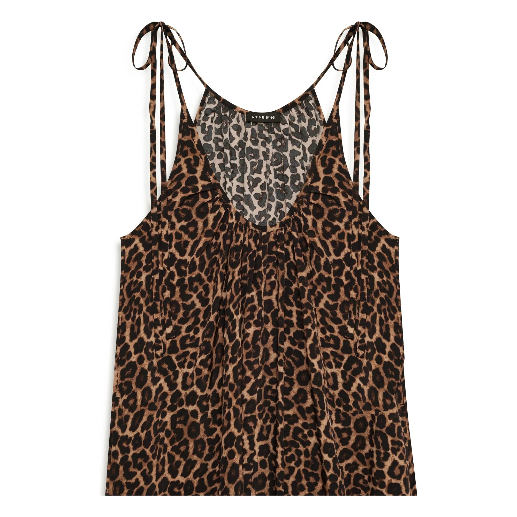 Anine Bing - Flora Leopar Elbise | Kahverengi