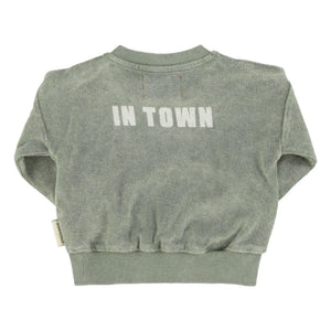 Piupiuchick - Best Friend organik pamuklu havlu sweatshirt | Koyu yeşil