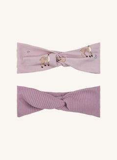 Petit Lem - Plum | 2-Pack Deer Headband Set Made from Modal and Organic Cotton