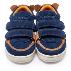 Donsje - Zapatillas de gamuza Pinou Koala con velcro | Azul noche