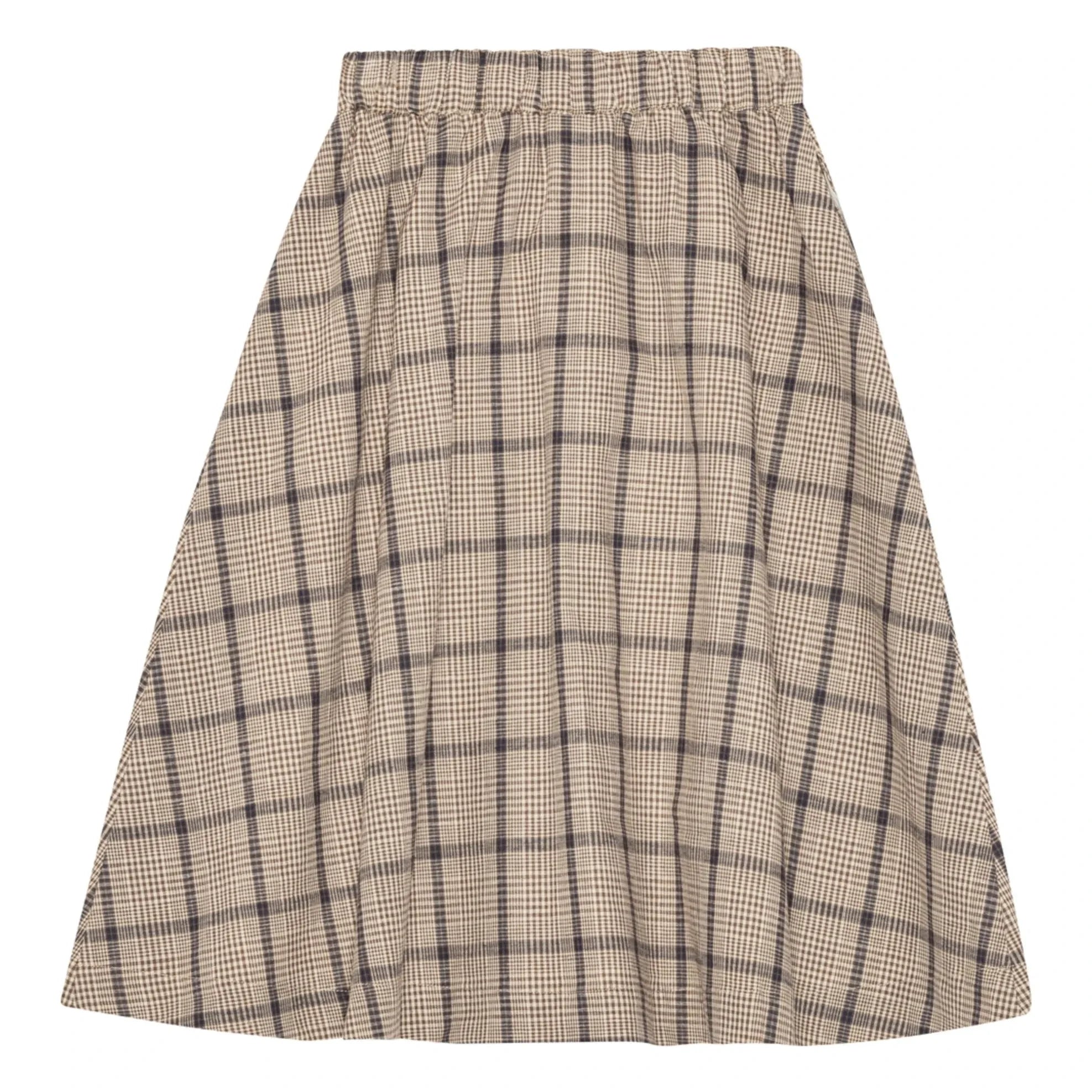 brunobruno nation - Gertrud linen and organic checkered cotton | Brown