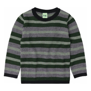 FUB - Gestreifter Pullover Feinstrick Merinowolle | Marineblau
