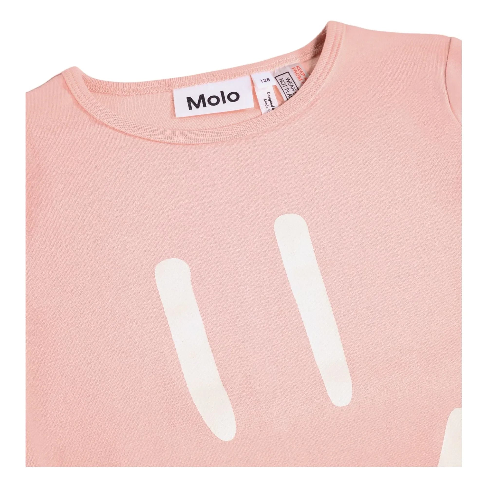 Molo - Lue Smiley Organic Cotton Pajamas | Powder Pink