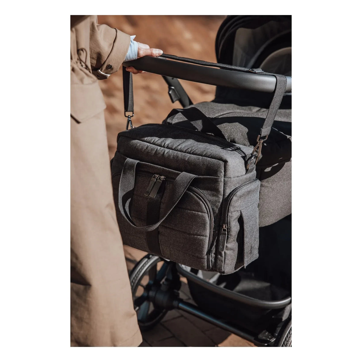 Sebra - Bolsa de cambio portátil | Gris carbón
