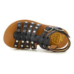 Pom d'Api - Plagette Stud sandaletler | Siyah