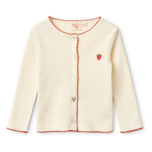 Flöss - Cárdigan calado Flora Fraise | Crema