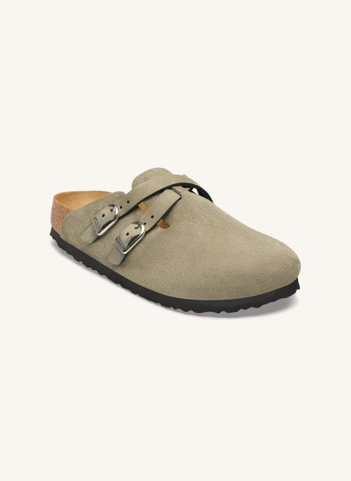 BIRKENSTOCK - Blair Süet Terlikler | Gri kahverengi