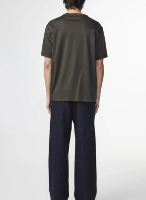 NN.07 - Nat Logo 3525 organik pamuklu T-shirt | Koyu haki
