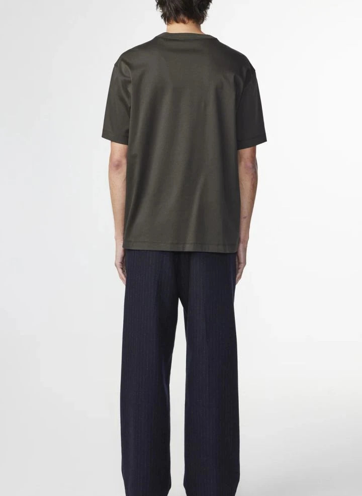NN.07 - Nat Logo 3525 organik pamuklu T-shirt | Koyu haki