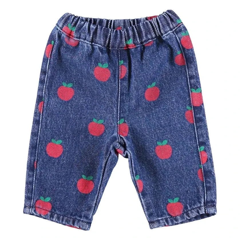 Bebe Organic - Jean Minnie para bebé con estampado de manzana | Mavi