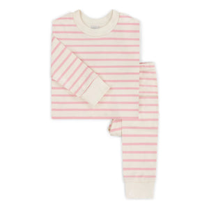 Sleepy Doe - Organik pamuklu çizgili pijama | Pembe