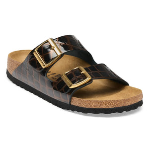 BIRKENSTOCK - Sandalias Arizona de Piel con Efecto Cocodrilo | Negro