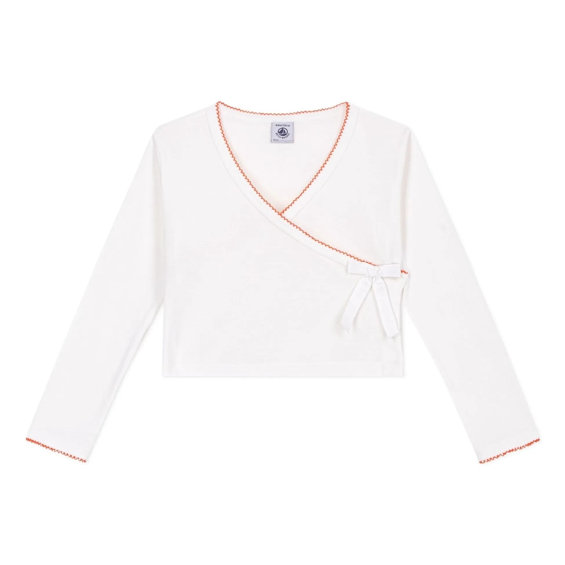 Petit Bateau - Düz Cache Coeur Yelek | Beyaz